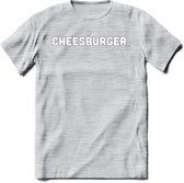Cheeseburger - Snack T-Shirt | Grappig Verjaardag Kleding Cadeau | Eten En Snoep Shirt | Dames - Heren - Unisex Tshirt | - Licht Grijs - Gemaleerd - M