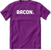 Bacon - Snack T-Shirt | Grappig Verjaardag Kleding Cadeau | Eten En Snoep Shirt | Dames - Heren - Unisex Tshirt | - Paars - S