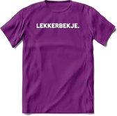 Lekkerbekje - Snack T-Shirt | Grappig Verjaardag Kleding Cadeau | Eten En Snoep Shirt | Dames - Heren - Unisex Tshirt | - Paars - S