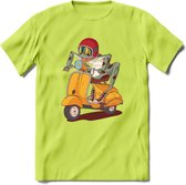 Casual scooter kikker T-Shirt Grappig | Dieren reptiel Kleding Kado Heren / Dames | Animal Skateboard Cadeau shirt - Groen - M