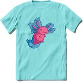 Schattig Axolotl T-Shirt Grappig | Dieren amfibieën Kleding Kado Heren / Dames | Animal Cadeau shirt - Licht Blauw - XL