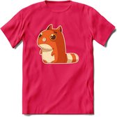 Schattige katten hypnose T-Shirt Grappig | Dieren poes Kleding Kado Heren / Dames | Animal Skateboard Cadeau shirt - Roze - XL