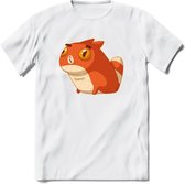 Silly cat T-Shirt Grappig | Dieren katten Kleding Kado Heren / Dames | Animal Skateboard Cadeau shirt - Wit - M