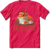 Kat murrmy T-Shirt Grappig | Dieren katten halloween Kleding Kado Heren / Dames | Animal Skateboard Cadeau shirt - Roze - L