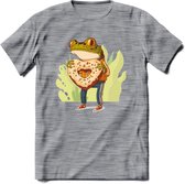 Valentijn kikker T-Shirt Grappig | Dieren Valentijnsdag Kleding Kado Heren / Dames | Animal Skateboard Cadeau shirt - Donker Grijs - Gemaleerd - XL