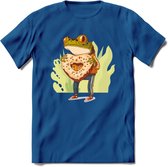 Valentijn kikker T-Shirt Grappig | Dieren Valentijnsdag Kleding Kado Heren / Dames | Animal Skateboard Cadeau shirt - Donker Blauw - 3XL