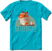 Kat murrmy T-Shirt Grappig | Dieren katten halloween Kleding Kado Heren / Dames | Animal Skateboard Cadeau shirt - Blauw - XXL