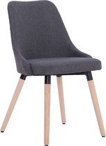 vidaXL Eetkamerstoelen 2 st stof donkergrijs