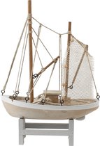 Decoratie vissersboot hout 28x38,5x8cm