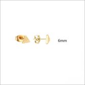 Aramat jewels ® - Zweerknopjes driehoek sandblasted goudkleurig chirurgisch staal 6mm