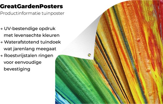 Affiche de Jardin Peinture à l'huile colorée - 200x200 cm - Toile de jardin - Affiche d'extérieur.