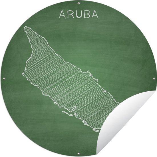 Tuincirkel Aruba op een krijtbord - Tuinposter