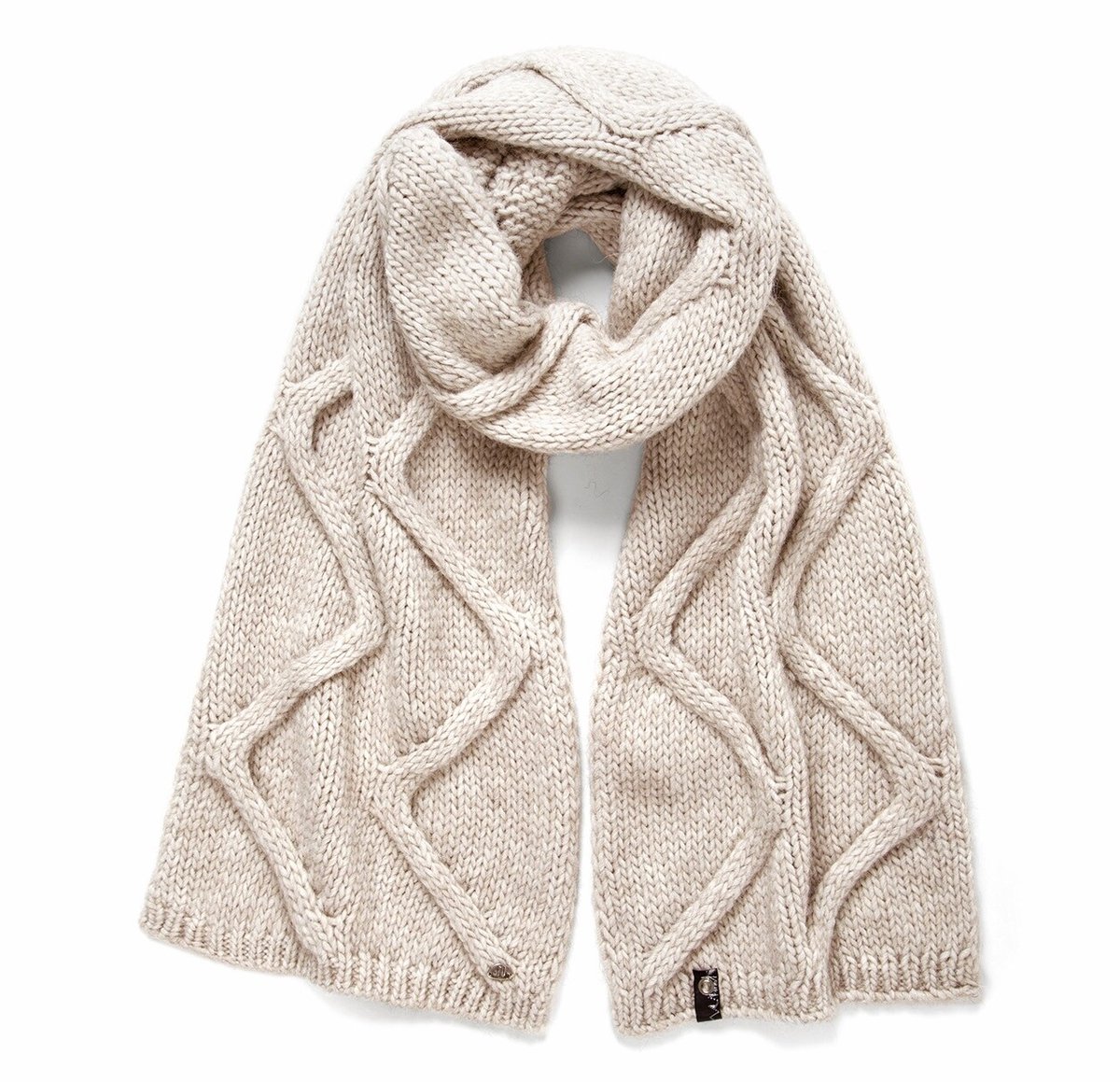 Jail Jam - Screw Scarf - Gebreide Sjaals - One Size - Beige