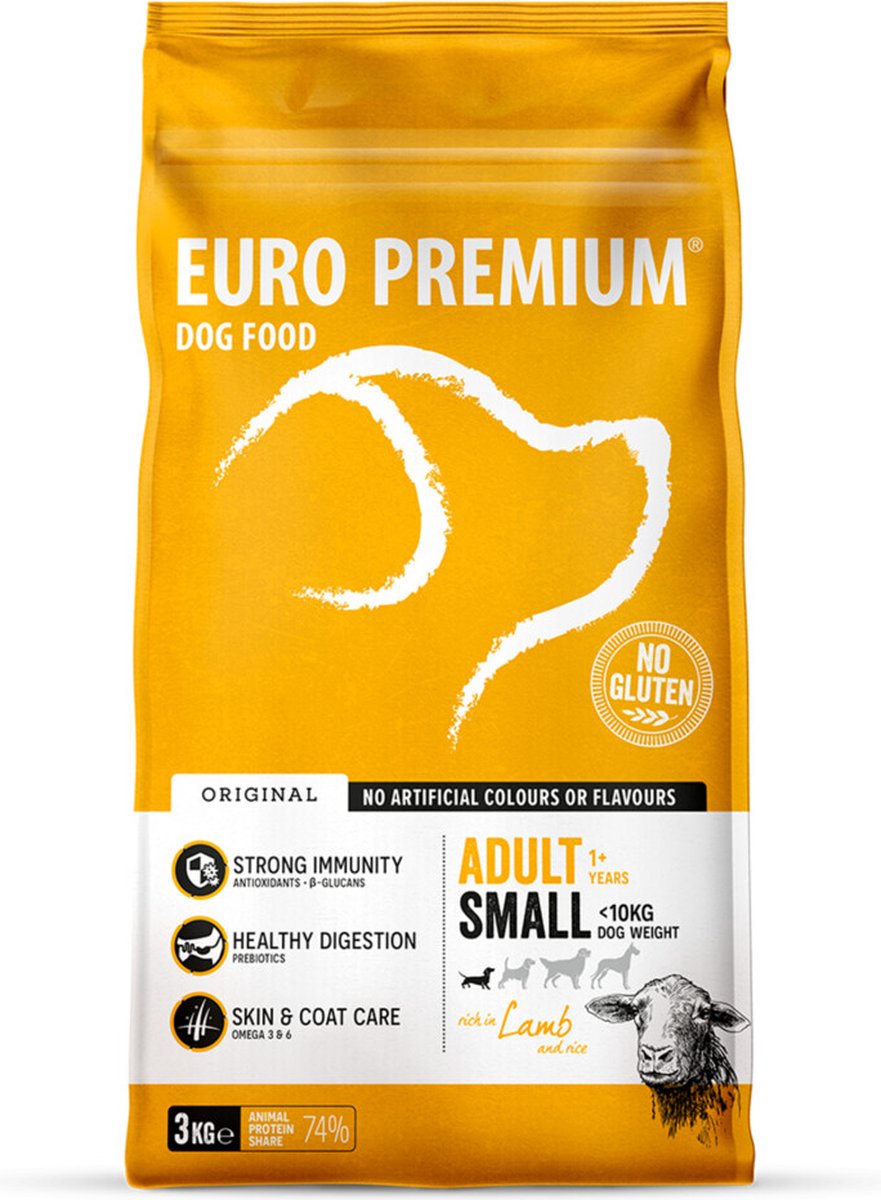 Euro Premium Euro-Premium Adult Small Lam - Rijst - 4 x 3 kg - Voordeelverpakking