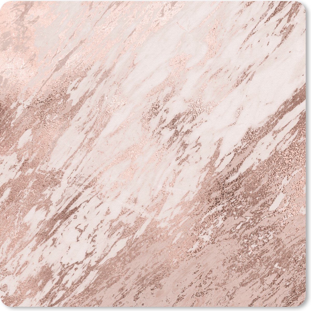 Muismat 20x20 cm - Mousepad Marmer - Roze - Patroon - Muismatten