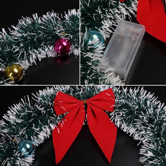 Guirlande De Noel O32 Avec Eclairage Led Noeud De Couleur Rouge Bol Com