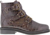 Tango | Pleun fat 352-k brown leather studs straps - black sole | Maat: 36