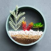 Vaas Voor Aan De Muur - Rond - Blauw 15cm - Bloemenvaas - Muurvaas