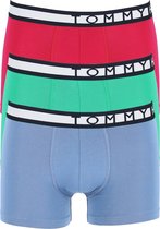 Tommy Hilfiger trunks (3-pack) heren boxers normale lengte - lichtblauw - rood en groen -  Maat: M