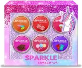 Eenhoorn Glitter Lipbalm in Snoepsmaak 6 Stuks