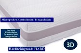1-Persoons Matras 3D - MICRO POCKET Koudschuim/Traagschuim 7 ZONE 21 CM - Stevig ligcomfort - 80x210/21