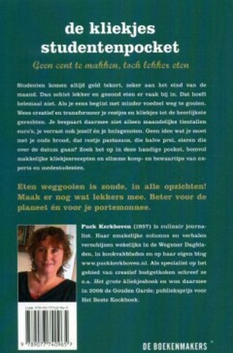 De kliekjes studentenpocket - back cover
