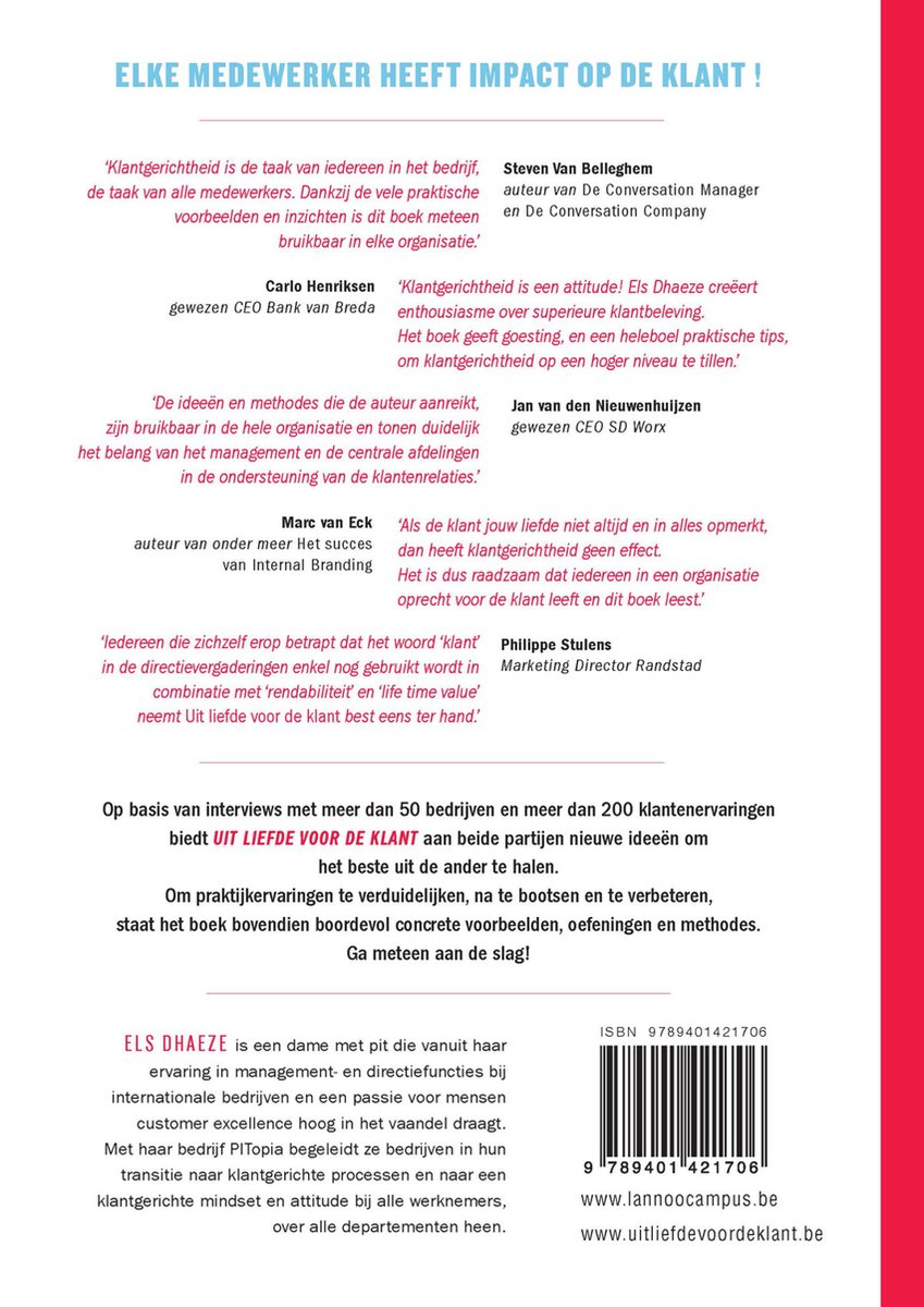 Pagina met de titel 'ELKE MEDEWERKER HEEFT IMPACT OP DE KLANT!' in rode letters.