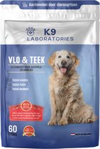 K9 Laboratories - Vlo & Teek - supplement - voor honden - tegen vlooien - teken - wormen - 60 stuks - natuurlijk alternatief voor vlooienbandjes en pipetten
