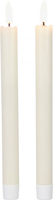 O'DADDY® Led diner kaarsen - LED Kaarsen - led kaarsen met afstandbediening - led kaars - led kaarsen met timer - led kaarsen met flikkerende vlam - met timer en dim functie - Warm Wit Licht - Crème - set van 2x 24.5 - 2.5d
