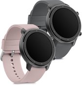 kwmobile 2x armband voor Huami Amazfit GTR (47mm) / GTR 2 / GTR 2e / GTR3 / GTR 3 Pro - Bandjes voor fitnesstracker in grijs / oudroze