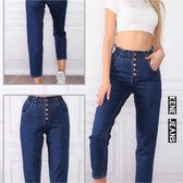 Dames jeans hoge taille donker blauw maat 34