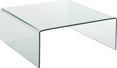 Salontafel | glas | transparant | 100x100x (h)38 cm