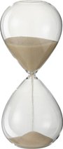 Zandloper | glas | transparant - beige | 10x10x (h)25 cm