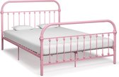 Decoways - Bedframe metaal roze 160x200 cm