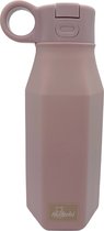 Mabebi - Drinkfles met kliksysteem 350 ml - Lekvrije drinkfles voor kinderen - Waterfles voor onderweg - Siliconen drinkfles met rietje - Schoolbeker - Premium roze