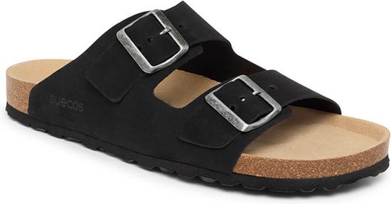 Suecos EK slippers soft heren maat 42 – zwart - vermoeide voeten – zacht voetbed - antibacteriële binnenzool – comfortabel - ademend
