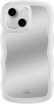 xoxo Wildhearts Wavy mirror case Transparant telefoonhoesje - Geschikt voor iPhone 15 Plus - Golvend spiegelhoesje - Wolken hoesje - Schokbestendig - Cloud case - Silicone case met spiegel - Transparant
