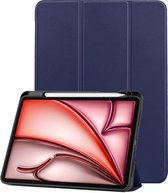 Hoesje Geschikt voor iPad Air 2024 (11 inch) Hoesje Case Hard Cover Hoes Book Case Met Uitsparing Geschikt voor Apple Pencil - Donkerblauw