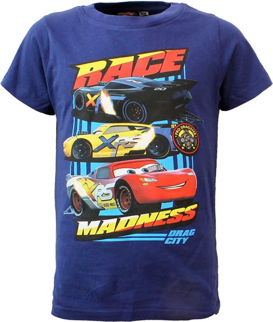 Disney Cars Race Madness T-Shirt Kinder Blauw