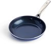 Cookware braadpan met diamantstructuur, keramiek, antiaanbaklaag, 20 cm, PFAS-vrij, inductie, ovenbestendig, vaatwasmachinebestendig, blauw