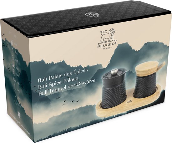 Peugeot Bali Fonte Peper- En Zoutstel 8 cm - Zwart/hout - Gietijzer van Merkloos — afbeelding 4