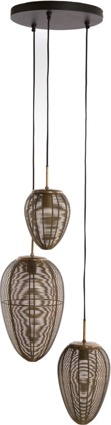 Light & Living Hanglamp Yaelle - Antiek Brons - Ø36cm - 3L - Modern - Hanglampen Eetkamer, Slaapkamer, Woonkamer