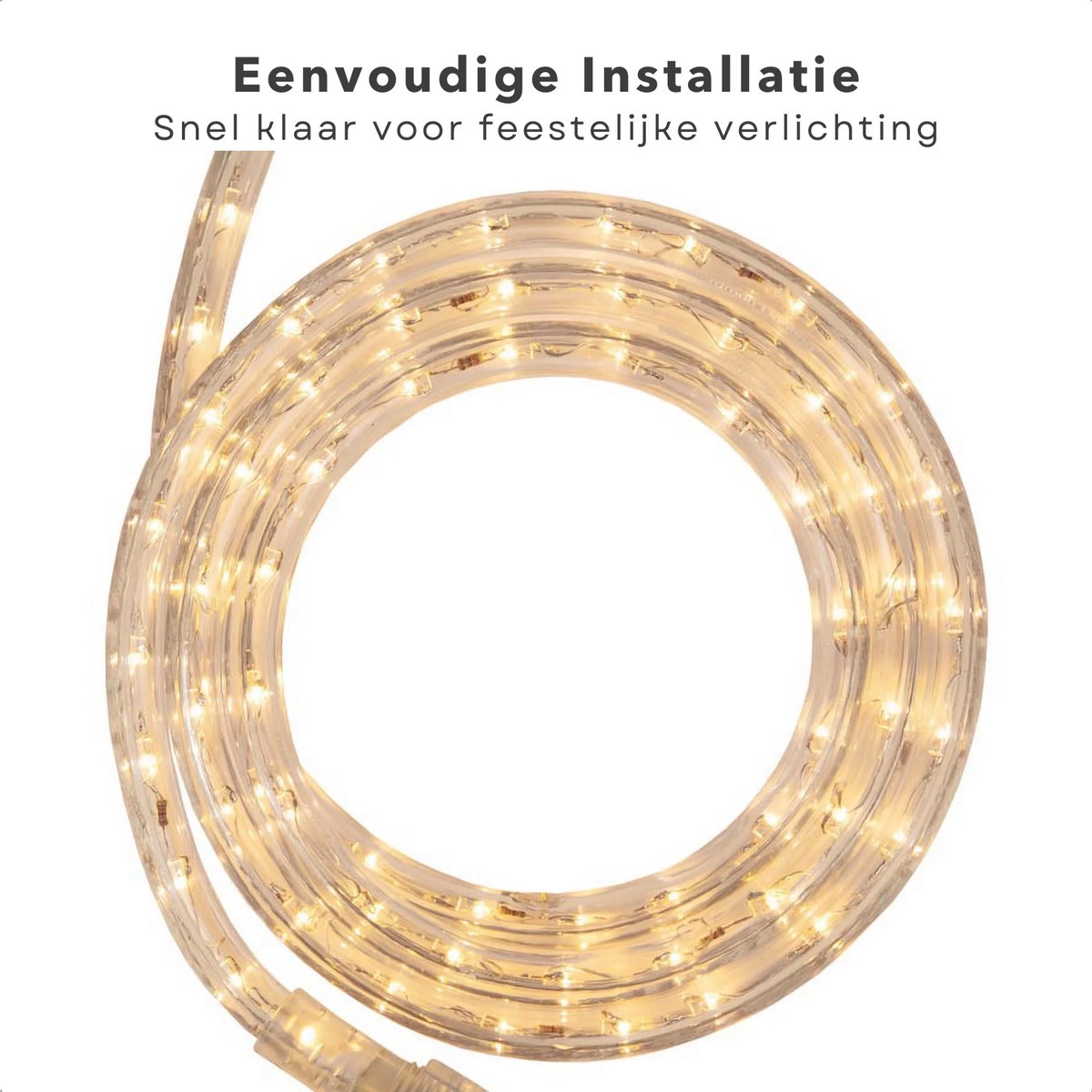LED Lichtslang - 12 Meter - Warm Wit - Binnen- en Buitenverlichting - 480 LED's - Warm Wit - Sfeerverlichting - Feestverlichting - Kerstverlichting - Energiezuinig - Lange Levensduur – foto 2