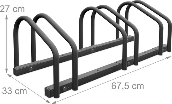 fietsenrek - voor 3 fietsen - grond en muur - binnen - buiten - staal — afbeelding 5