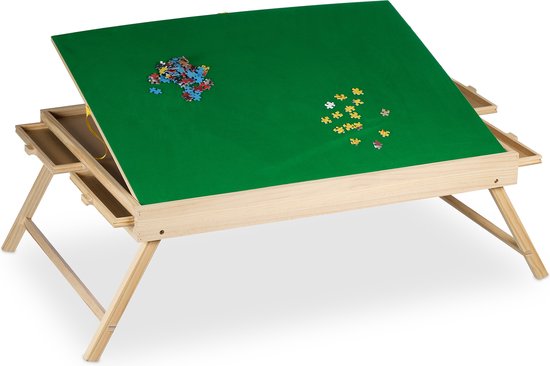 Plateau de puzzle inclinable de 1000 pièces avec 4 tiroirs et couvercles colorés, table de puzzle en feutre légère et portable | Leroy Merlin