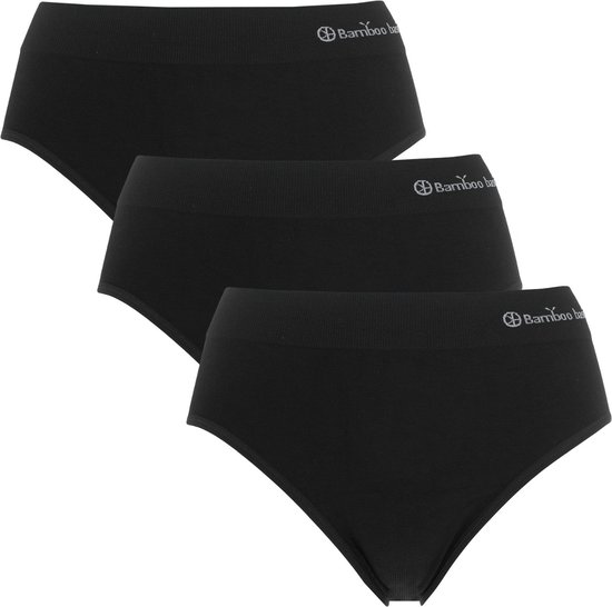 Bamboo Basics Naadloze Slip Belle - 3-pack - Zwarte Slip - Maat XL - Bamboe Ondergoed Dames Naadloos - Bamboe Slips