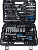 Hyundai 216-delige set doppen 1/2'' / 1/4'' / 3/8 / 5/6'' CrV - dopsleutels / doppenset  in stijlvolle opbergkoffer