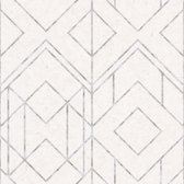 Papier peint graphique Profhome 378691-GU papier peint intissé légèrement texturé avec motif graphique gris blanc mat 5,33 m2