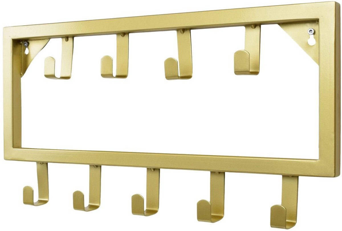 Kapstok Fame 9 haken B 50 cm mat goud