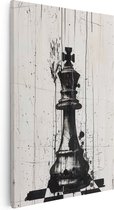 Peinture sur toile Artaza, pièce d'échecs en Zwart et Wit - 20 x 30 cm - Klein - Photo sur toile - Impression sur toile